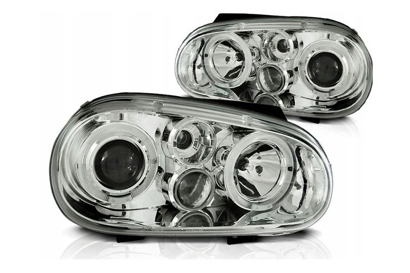 Lampy Reflektory VW GOLF 4 IV Ringi Chrom
