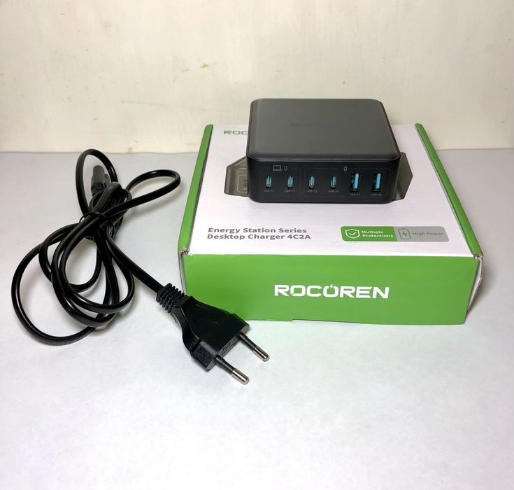 Зарядка Rocoren 200w GaN. Швидка зарядка для ноутбука, телефона. Нова