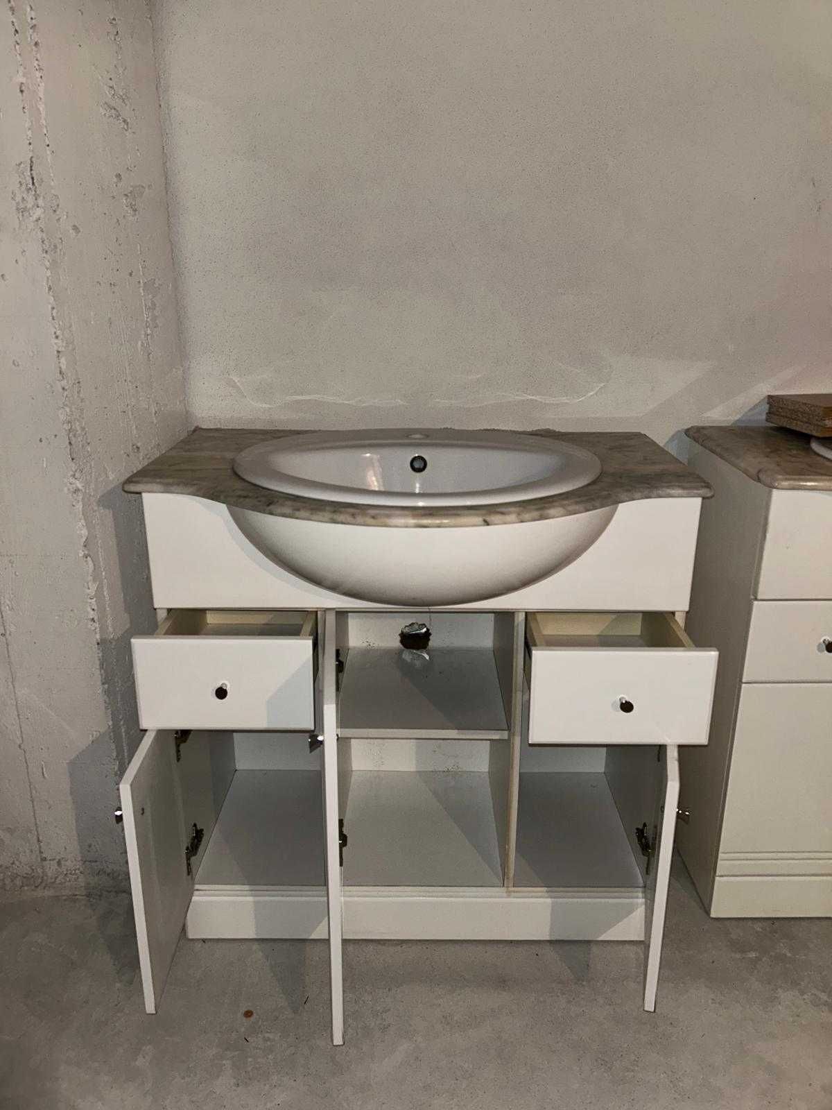 Movel wc lavatório tampo em pedra