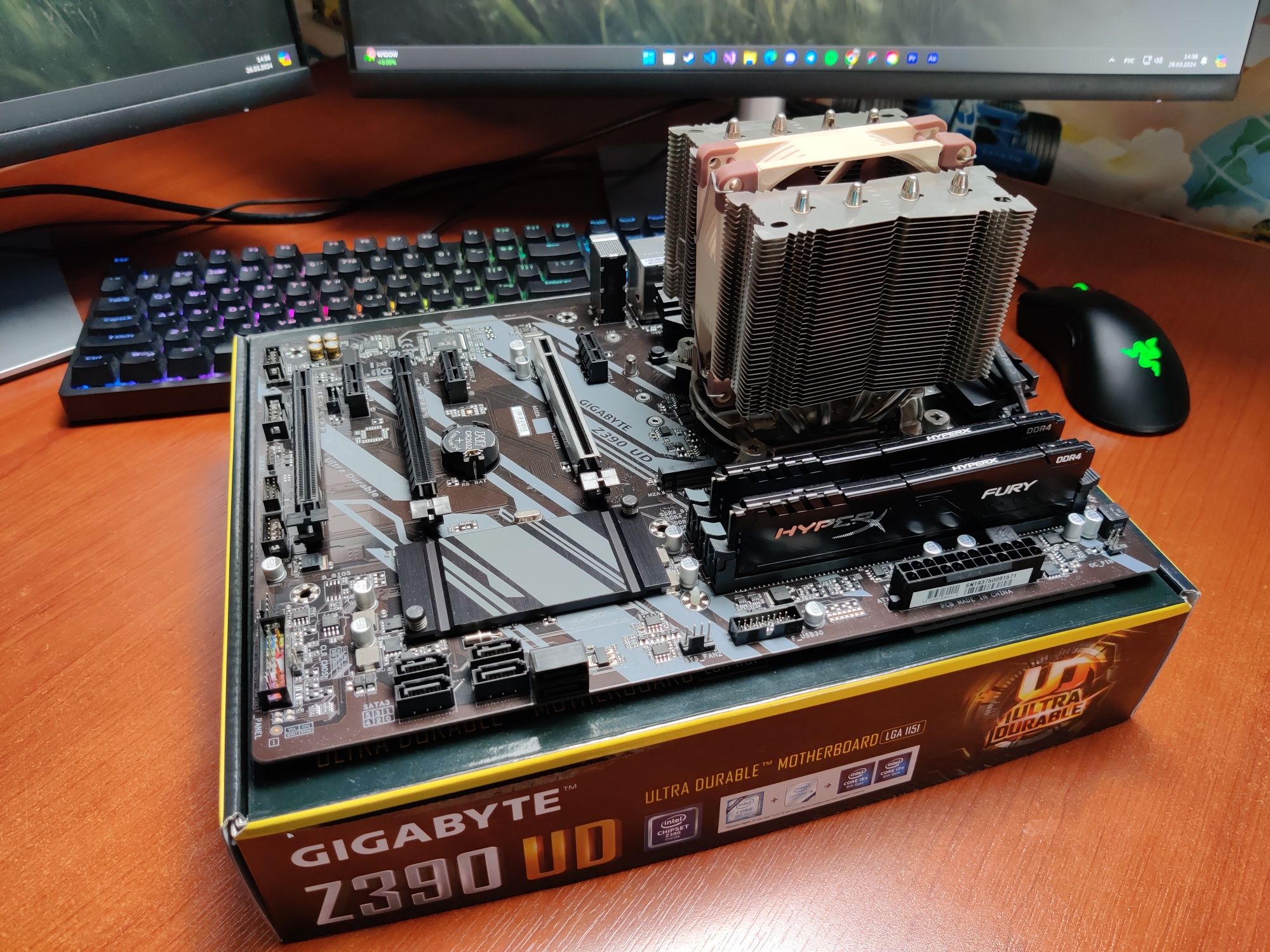 Комплект: Gigabyte z390 ud, i5 9600k, HyperX fury 16gb, noctua nh-d9l