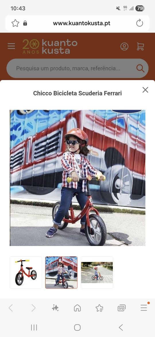 Bicicleta sem pedais Chicco