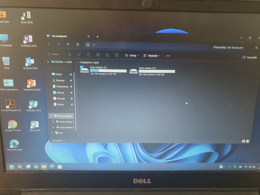 Laptop Dell Vostro 5568 15,6" i5 16GB SSD M2 256 + 512 WIN11 OFFICE