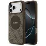 Etui Guess 4G Circle Classic Logo MagSafe na iPhone 17 Pro Max - brązo