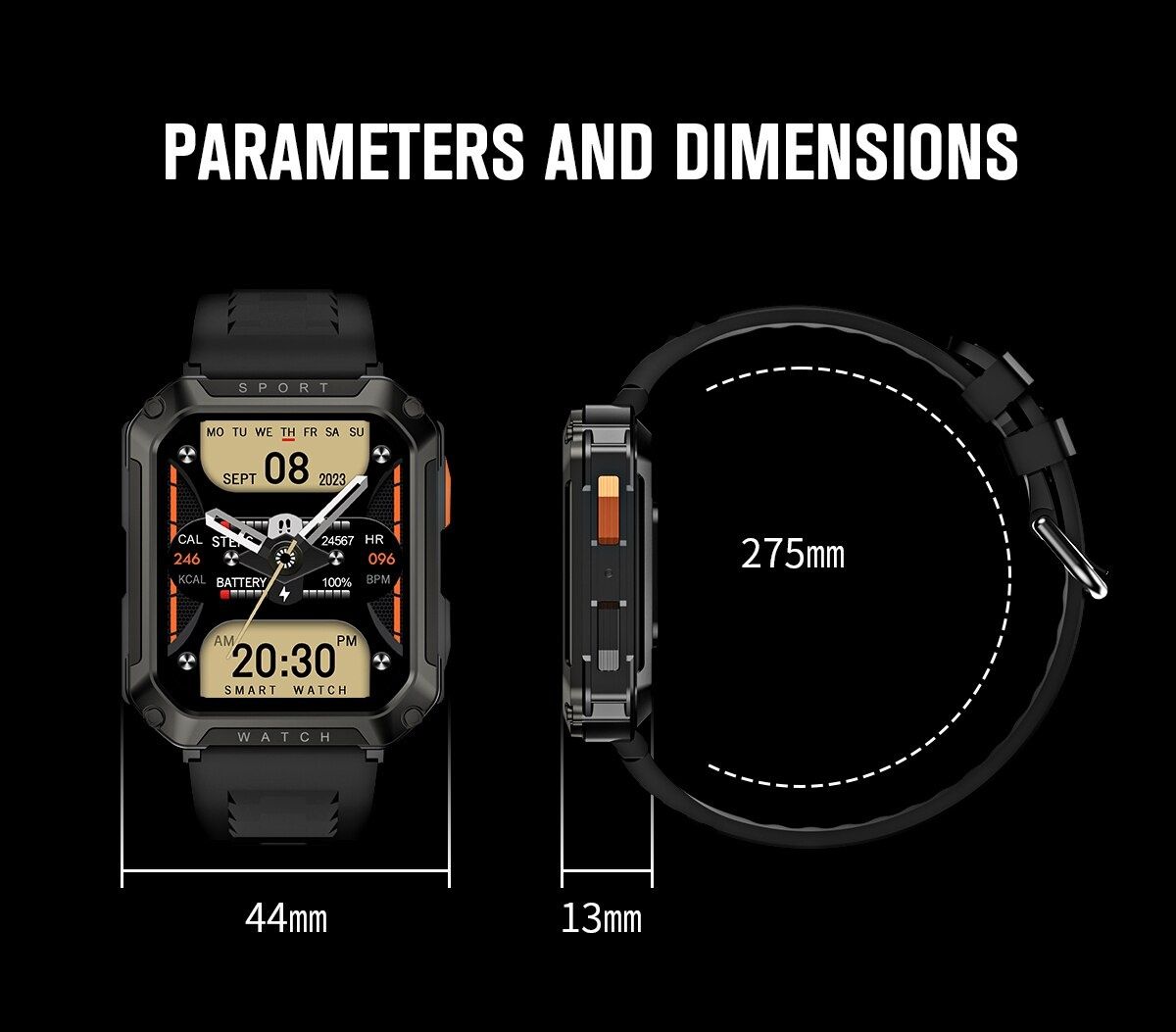 Smartwatch Militarny Menu PL