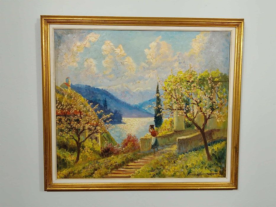 Stary obraz na płótnie Finn Wennerwald 1896 - 1969 .