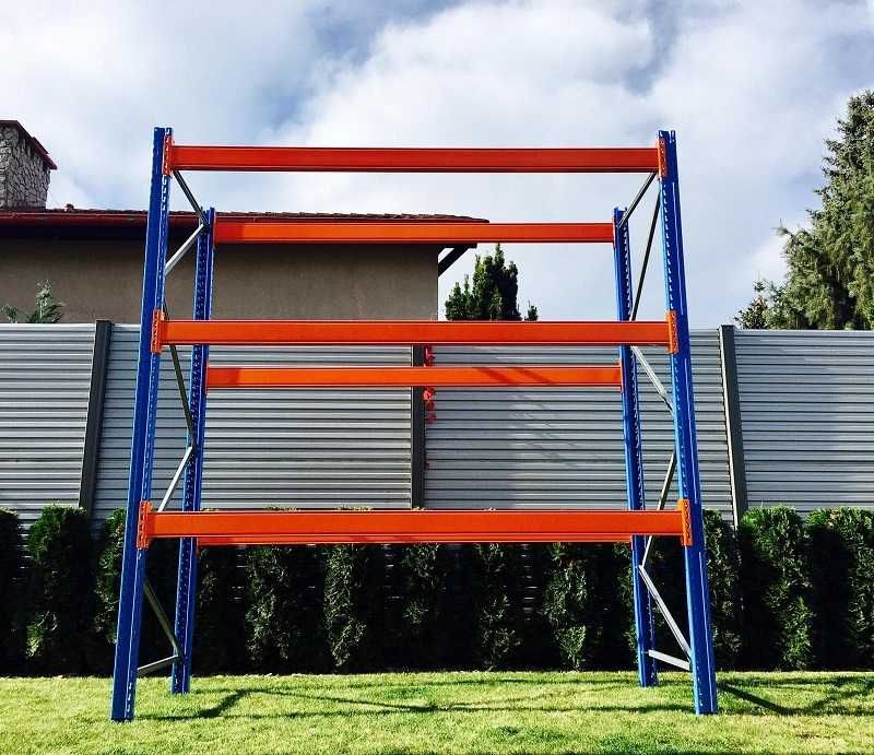 Regały paletowe magazynowe STOW Regał magazynowy paletowy H-2,8m L-2,7