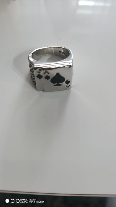Sygnet,pierścień ,pierścionek,pik,karciany