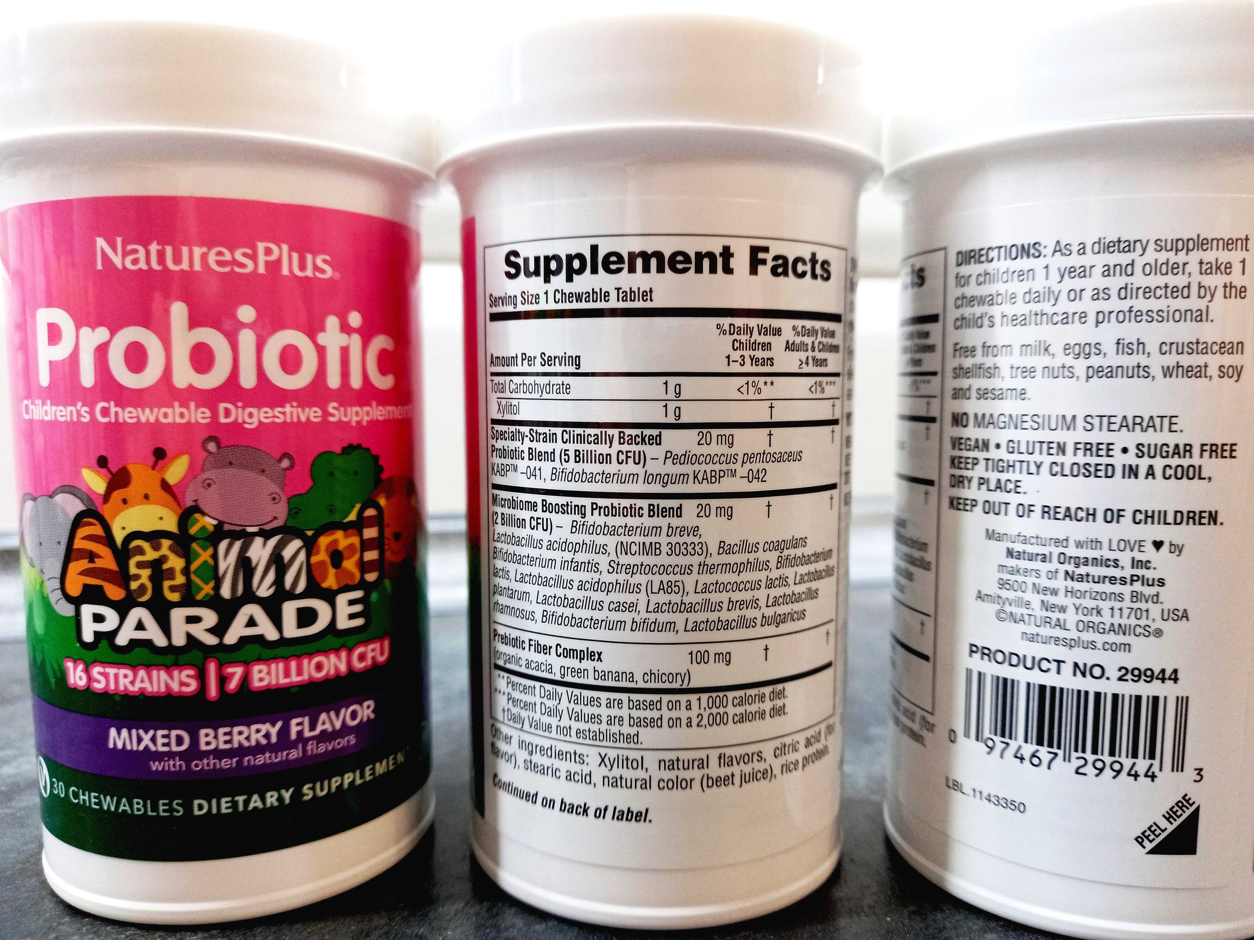 Natures Plus, Animal Parade Childrens Probiotic (30 таб.), пробиотики