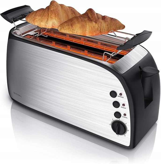 Nowy duży toster opiekacz Arendo Dejuner 1500 W chrom