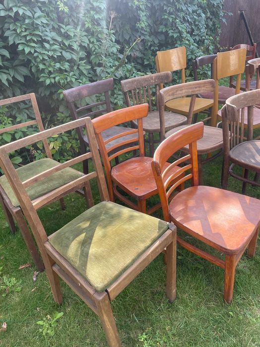 Stare drewniane krzesła, krzesło PRL