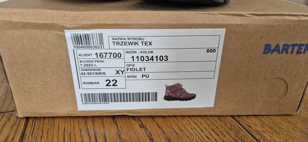 Buty zimowe dziewczęce Bartek rozmiar 22