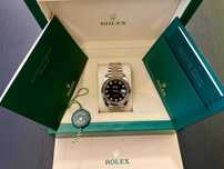 Rolex Datejust 41 mm Yellow Gold Black Diamond Dial Jubilee Bracelet