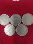 5 Moedas de 25 pesetas.