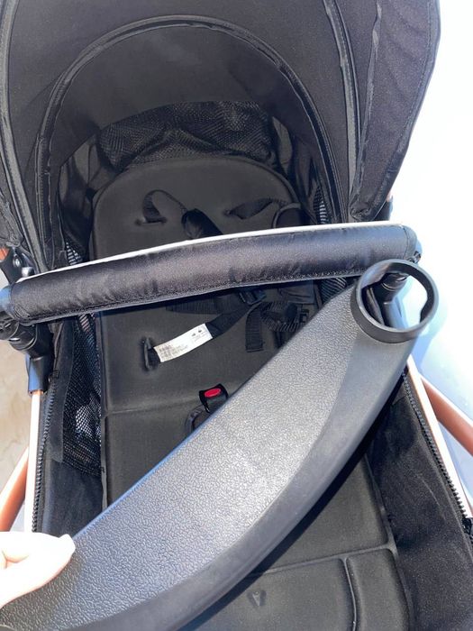 Lekki wózek 3 w 1 gondola siedzisko wózka czarne