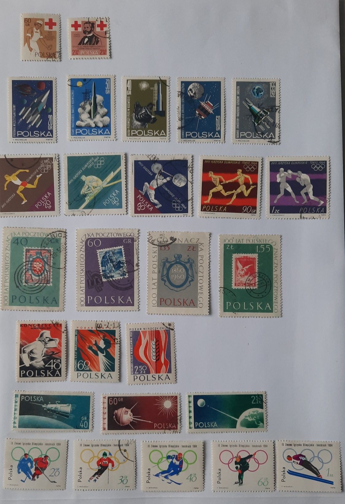 Sprzedam znaczki pocztowe z lat 50, 60, 70, 80 i 90 nowe i stemplowane