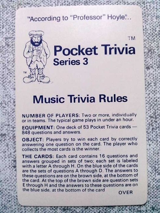 Винтажная настольная игра "Pocket Trivia" на английском языке США