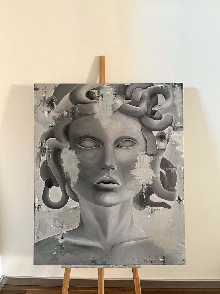 Obraz ręcznie malowany medusa
