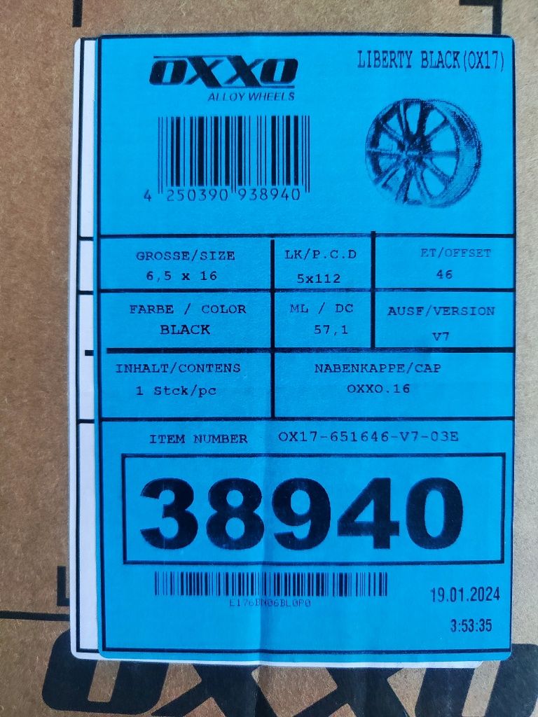 Alufelgi Oxxo 16" 5x112