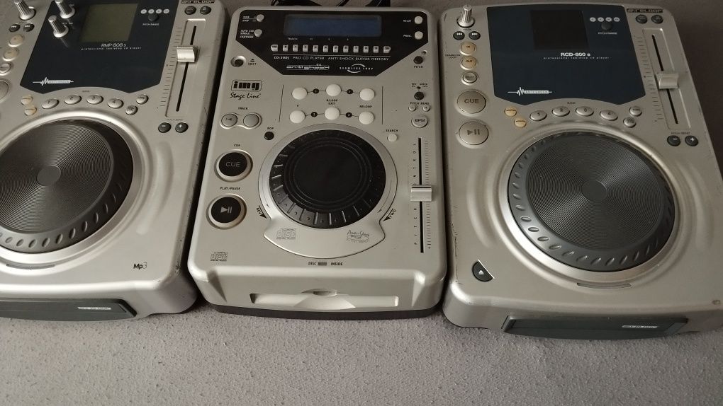 3 sztuki CD player Reloop Img Stage Line DJ mikser