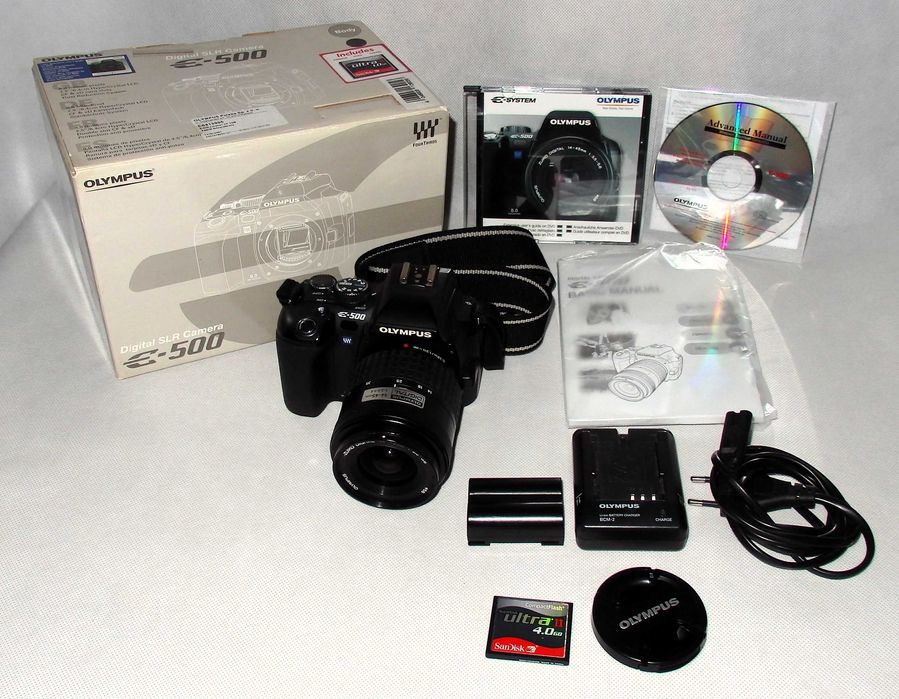 Olympus E-500 aparat lustrzanka cyfrowa obiektyw 14-45 metalowy bagnet