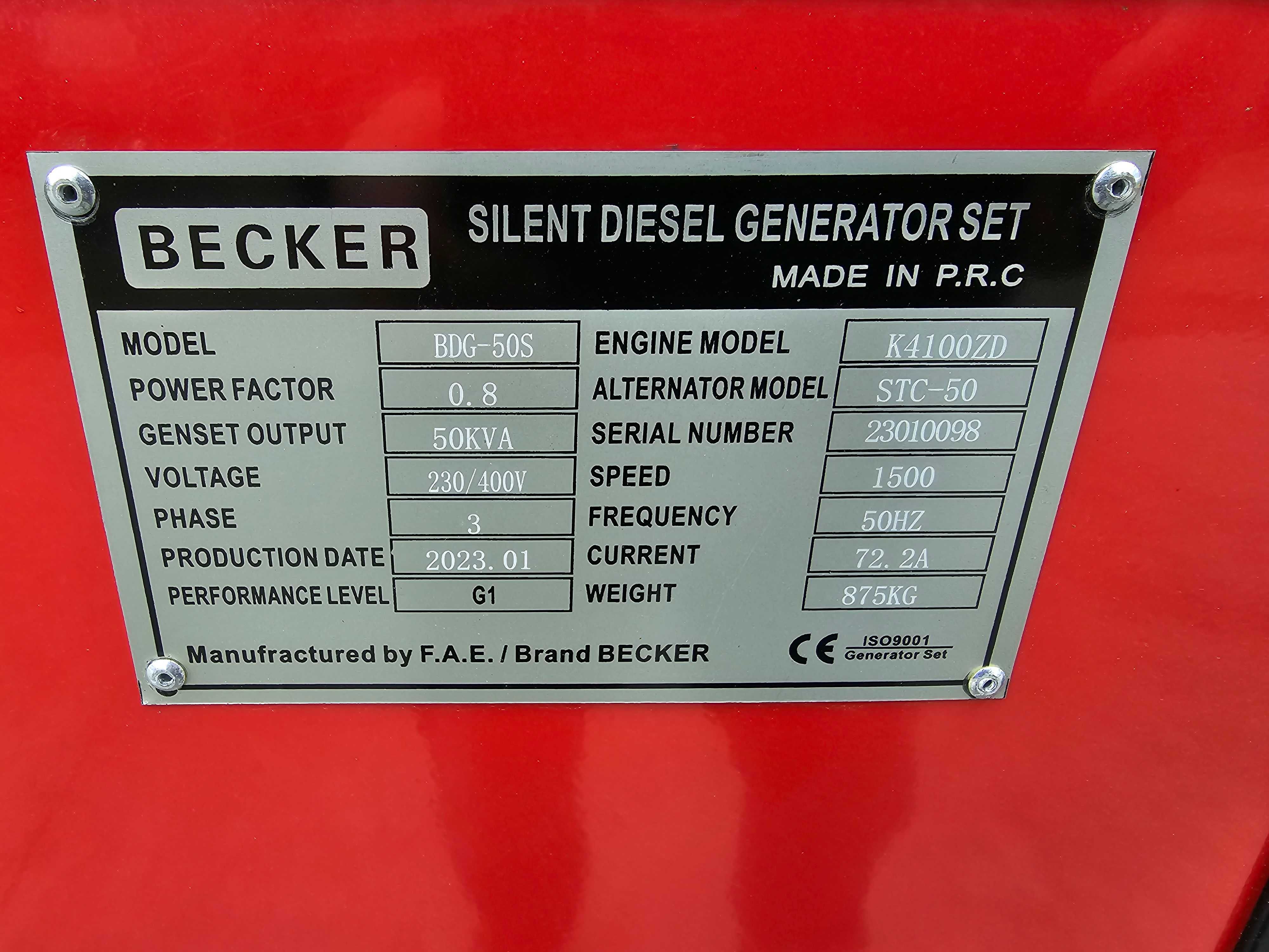 agregat becker  25kva