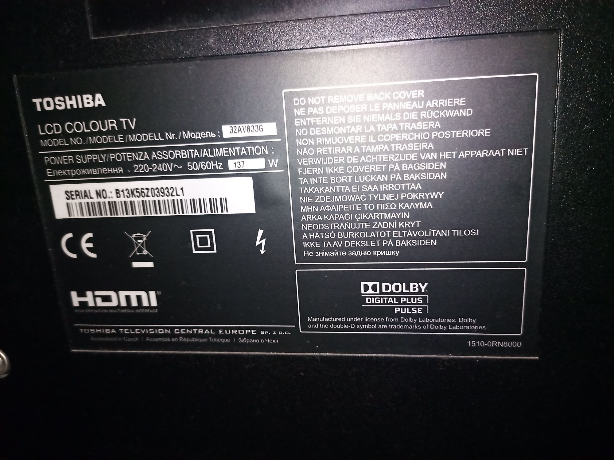 Telewizor Toshiba 32"+dekoder+HDMI