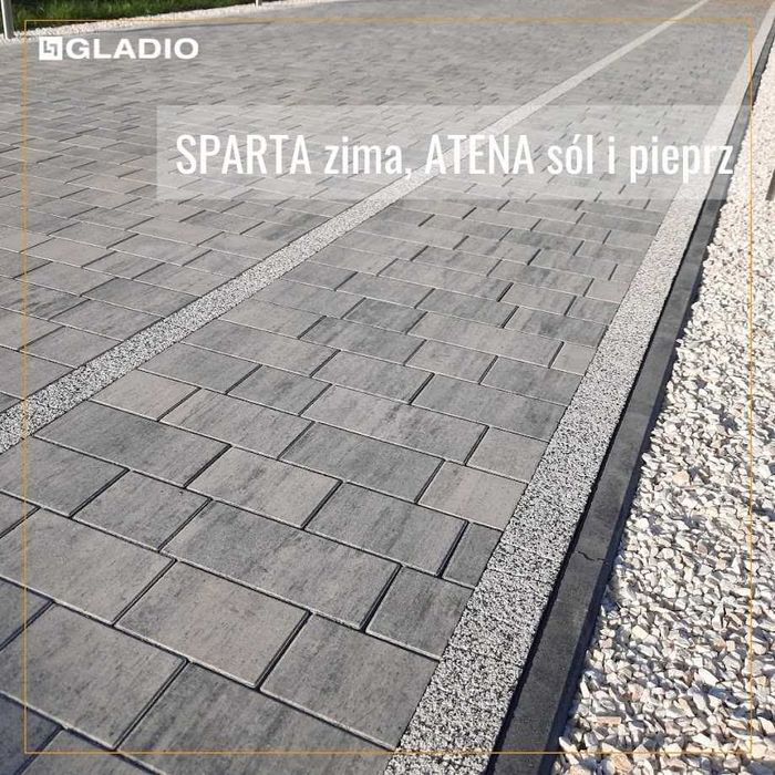 Kostka brukowa SPARTA Gladio 6 cm melanże zima nero