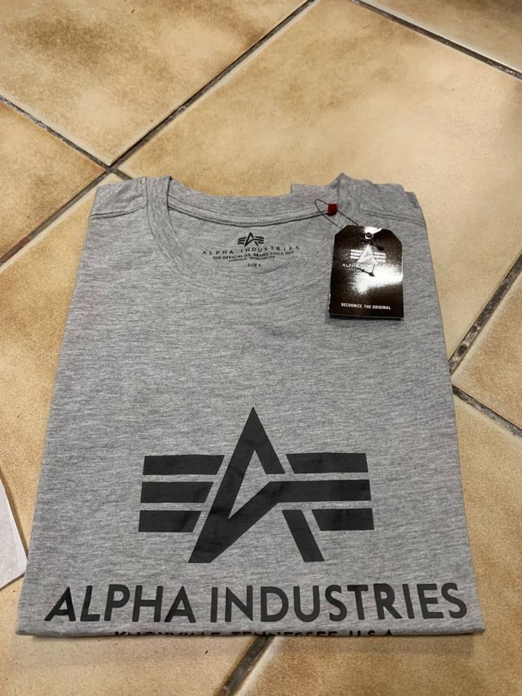 Футболка Alpha Industries оригінал нова альфа індустріс чоловіча сіра