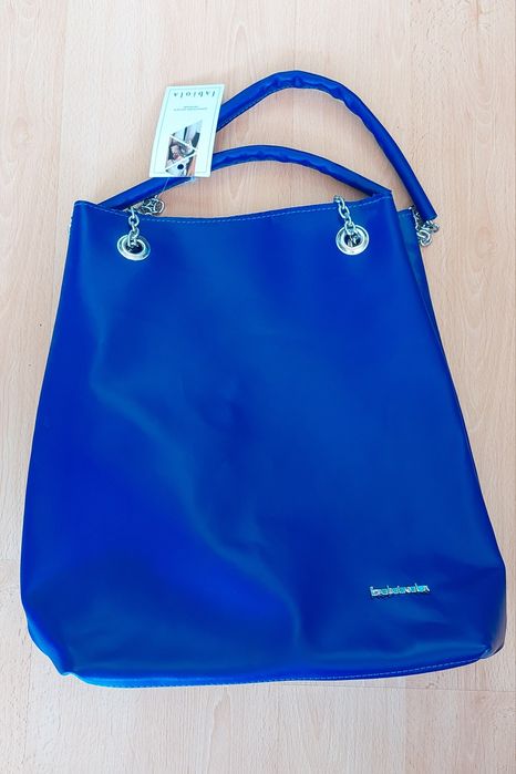 Torebka skórzana Fabiola niebieska