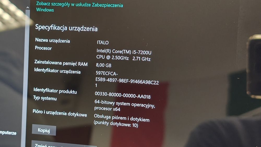 Ultrabook laptop Surface Core i5 256 ssd 4K Dotykowy Windows 10 pro