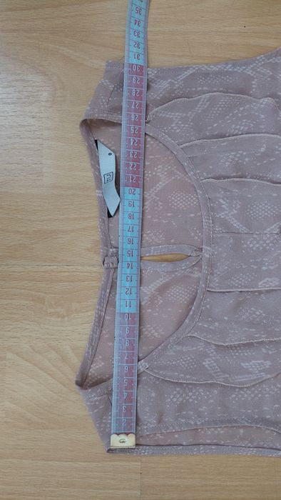 Bluzka na lato z żabotem cienka przezroczysta rozmiar 36