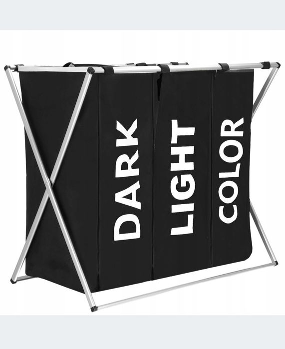 Składany kosz na pranie 146l,3 komory XL