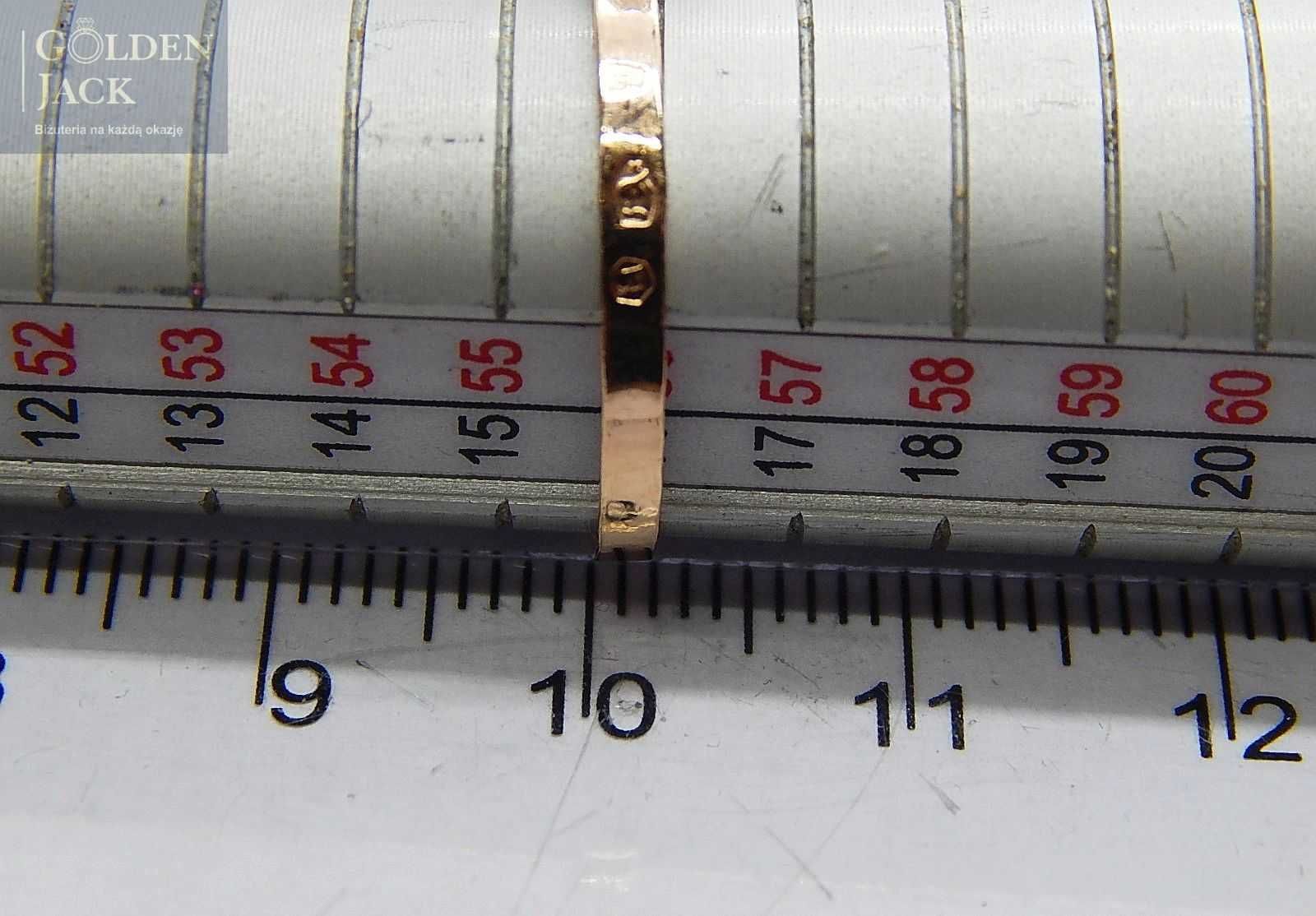 Złoty pierścionek z różowym oczkiem złoto pr. 585 roz. 16 waga 2,74 g