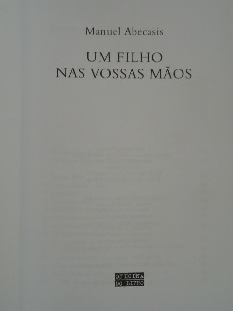 Um Filho nas Vossas Mãos (Rosa) de Manuel Abecasis - 1ª Edição