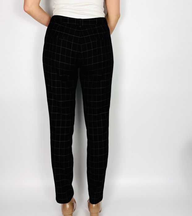 Czarne spodnie w kratkę S 36 Dunnes