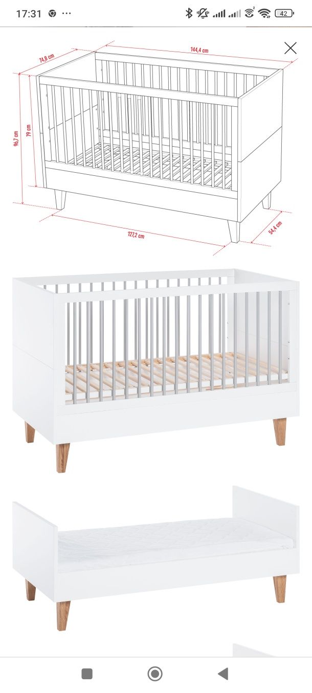 VOX Concept łóżeczko + welurowa narzuta Home & You