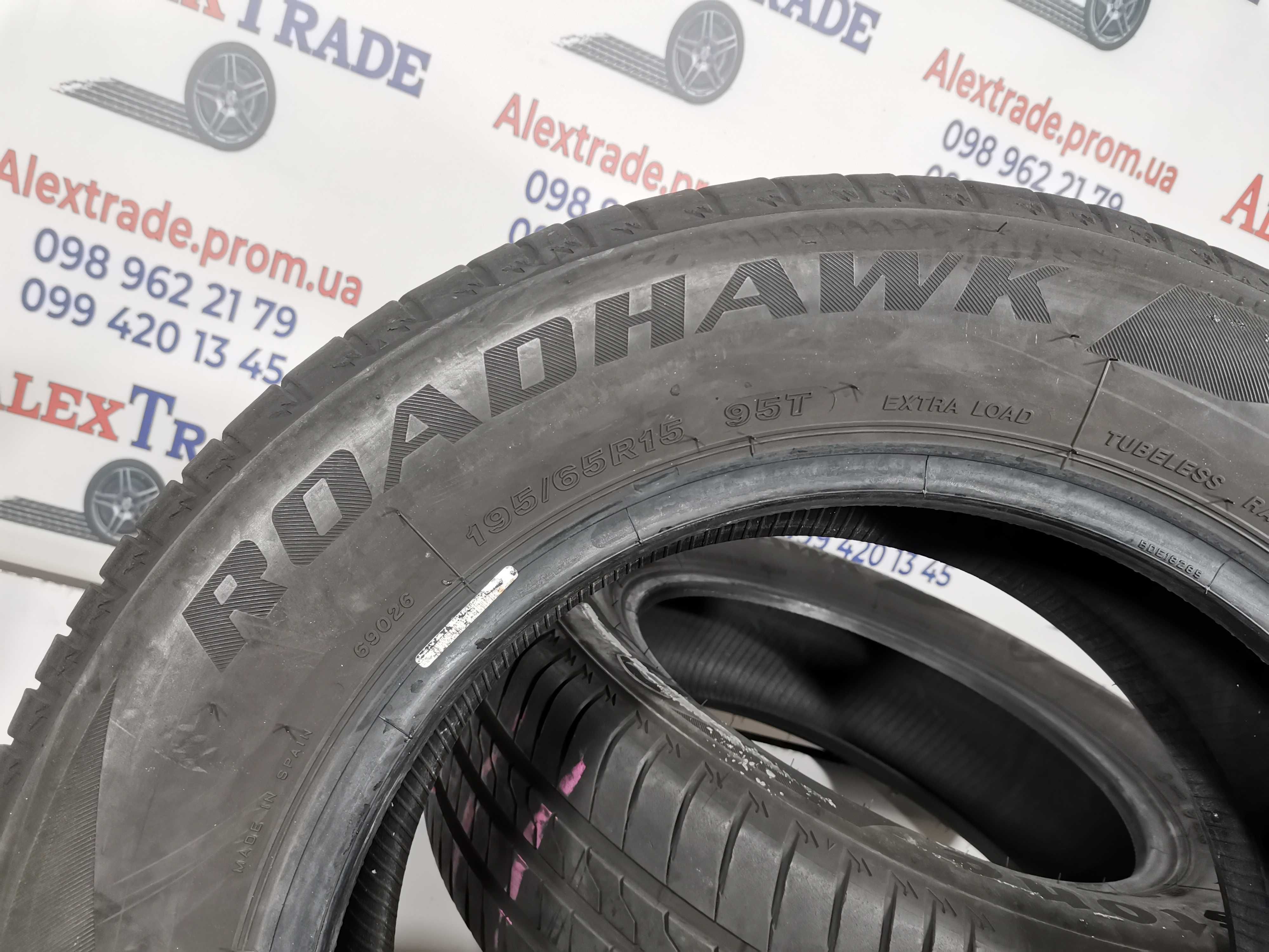 2 шт. 195/65 R15 Firestone RoadHawk літні шини б/у