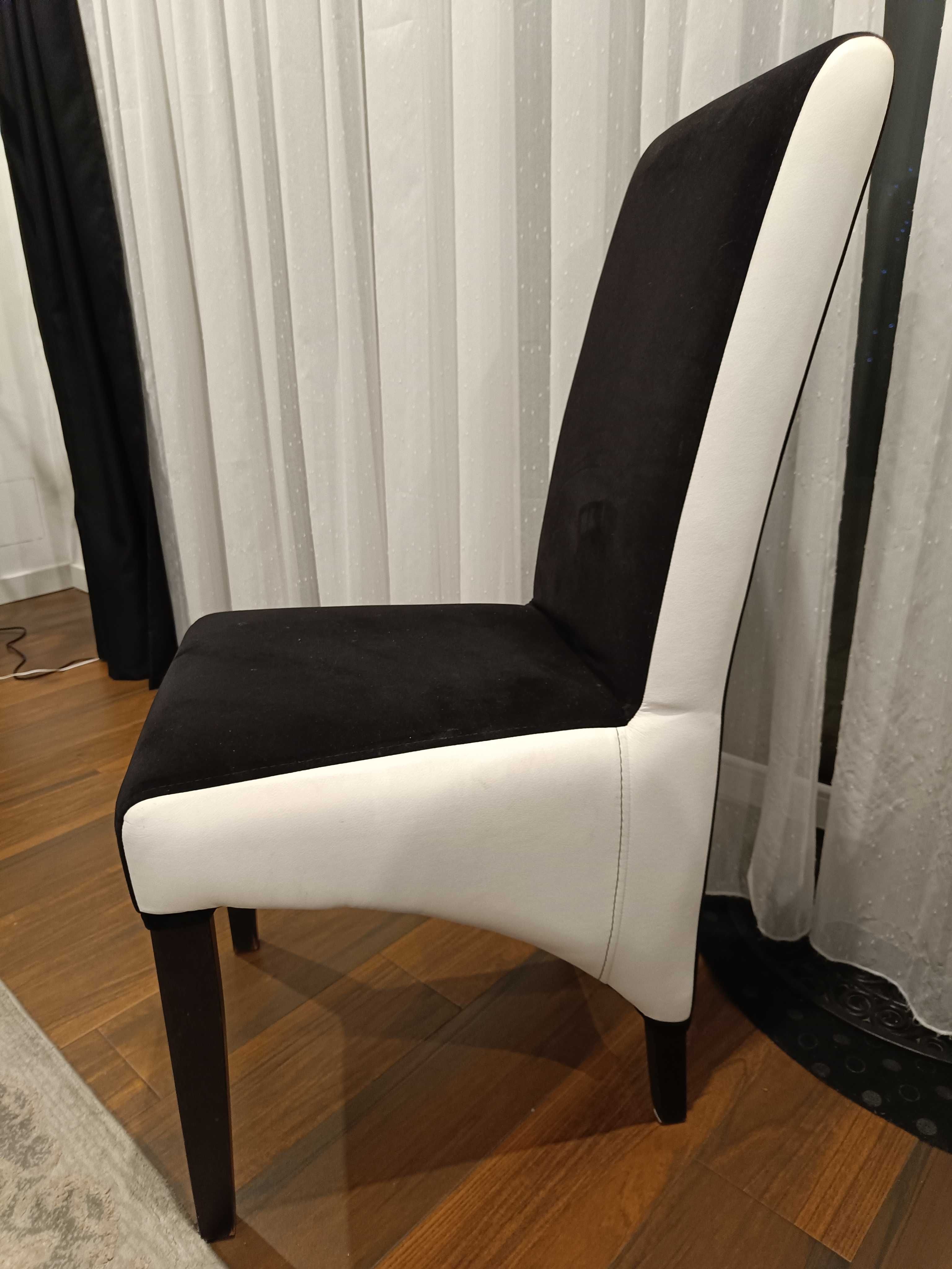 Krzesła biało-czarne 8 sztuk