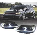 R012837C3 FAROIS PARA VOLKSWAGEN VW GOLF 7 12-17 DRL DINAMICOS PRETO LOOK 7.5 R