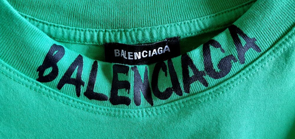 Bluzka jak nowa koszulka t-shirt Balenciaga zielona oversize S M L