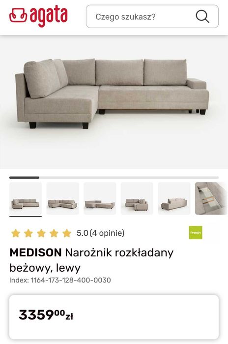 MEDISON Narożnik rozkładany