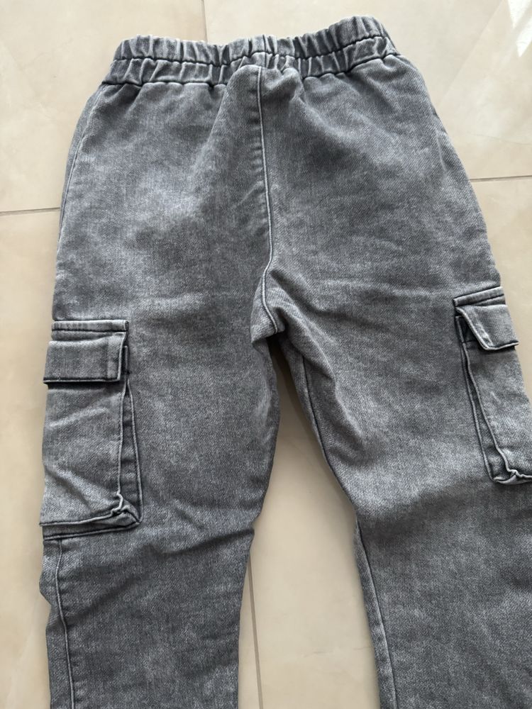Spodnie bojówki All for kids szary jeans r 116/122
