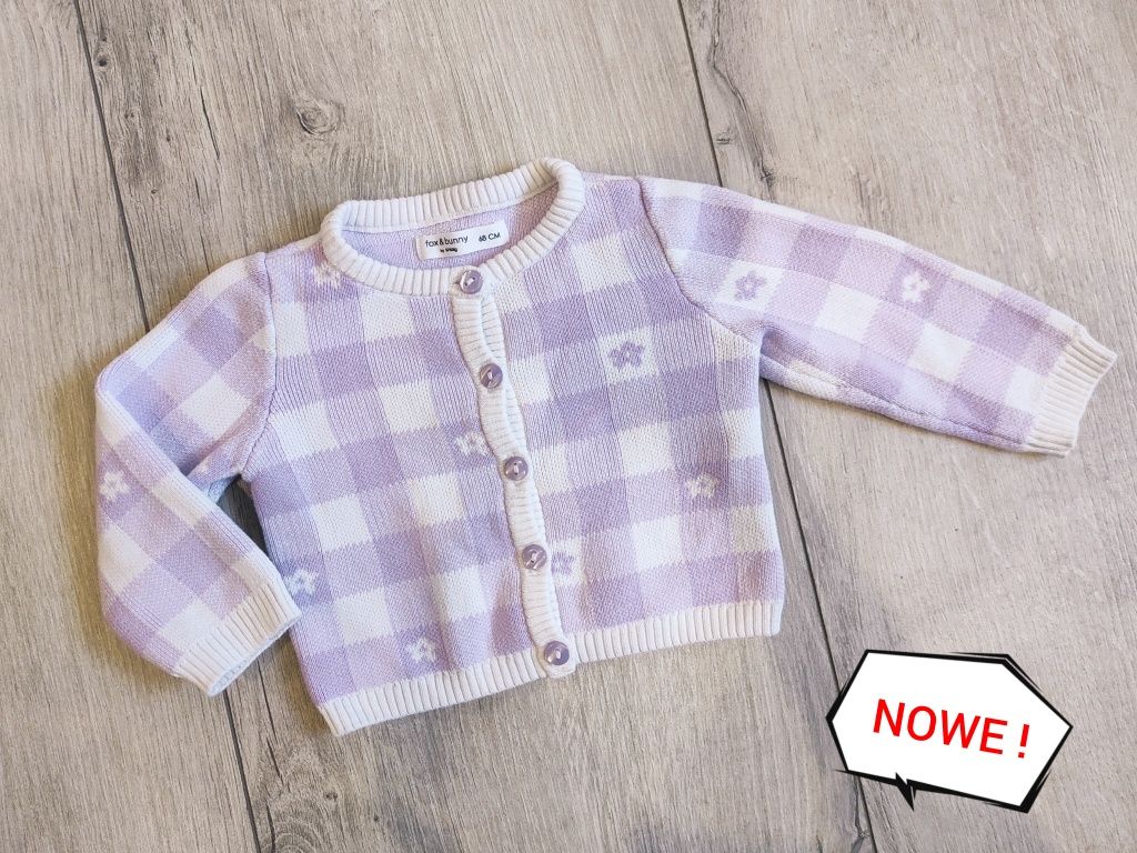 NOWY sweter kardigan niemowlęcy zapinany