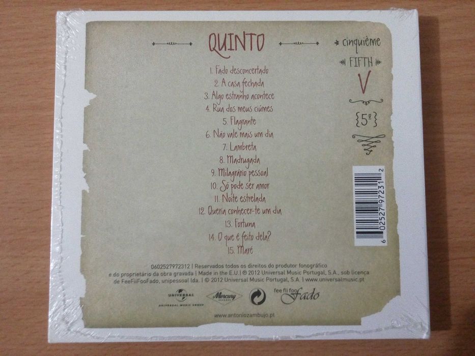ANTÓNIO ZAMBUJO - Quinto - Artigo NOVO e Selado