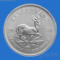 Moeda de 1 Onça de Prata Pura 999 - Africa do Sul Krugerrand 2024-Rand