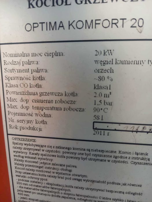 Częsci do pieca Defro