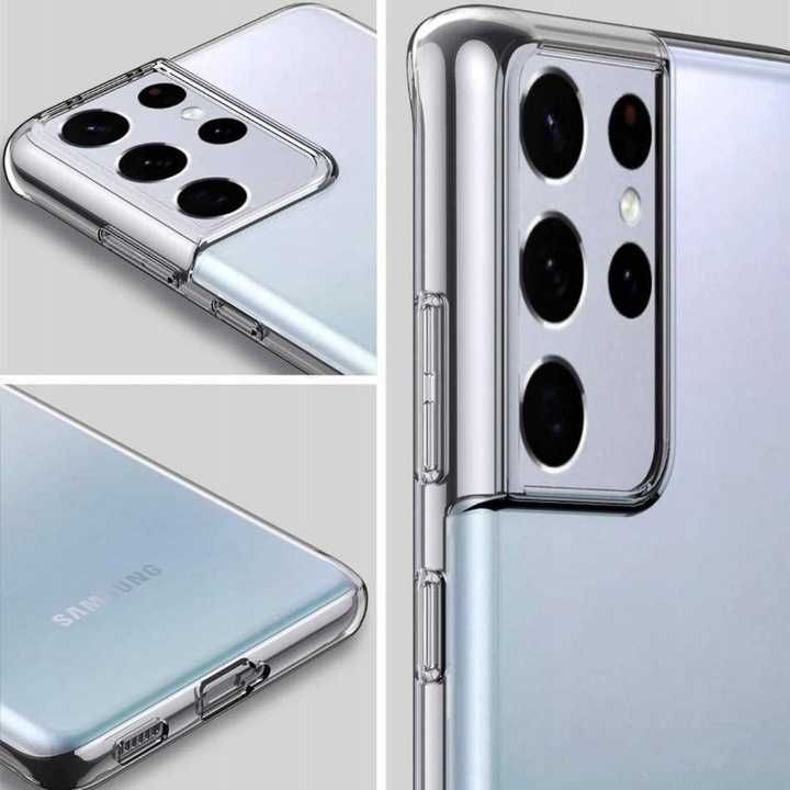 Etui transparentne do Samsung Galaxy S21 Ultra + Szkło Hartowane