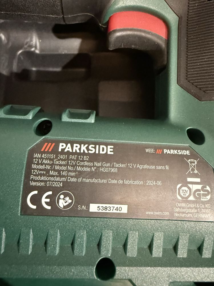 Акумуляторний степлер Parkside PAT 12 B2