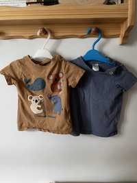 Koszulka krótki rękaw H&M 68 dwie sztuki komplet niemowlak