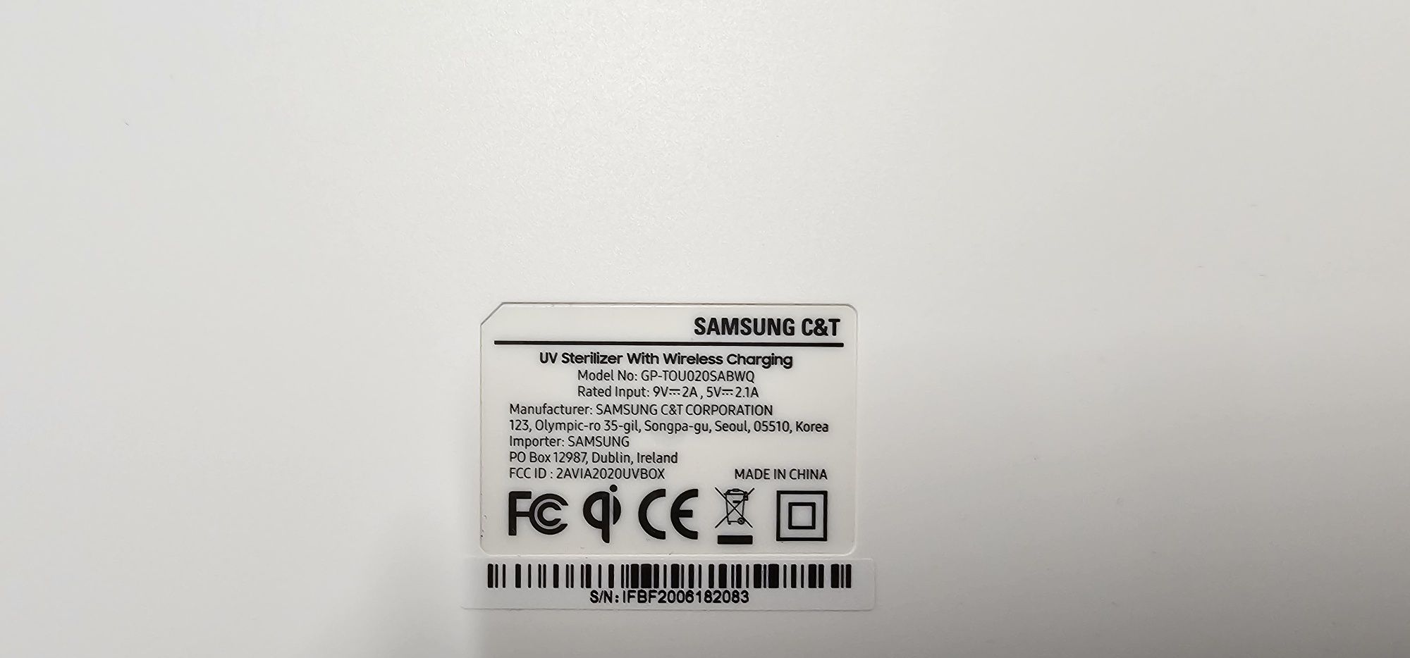 Esterilizador Samsung UV 10 W